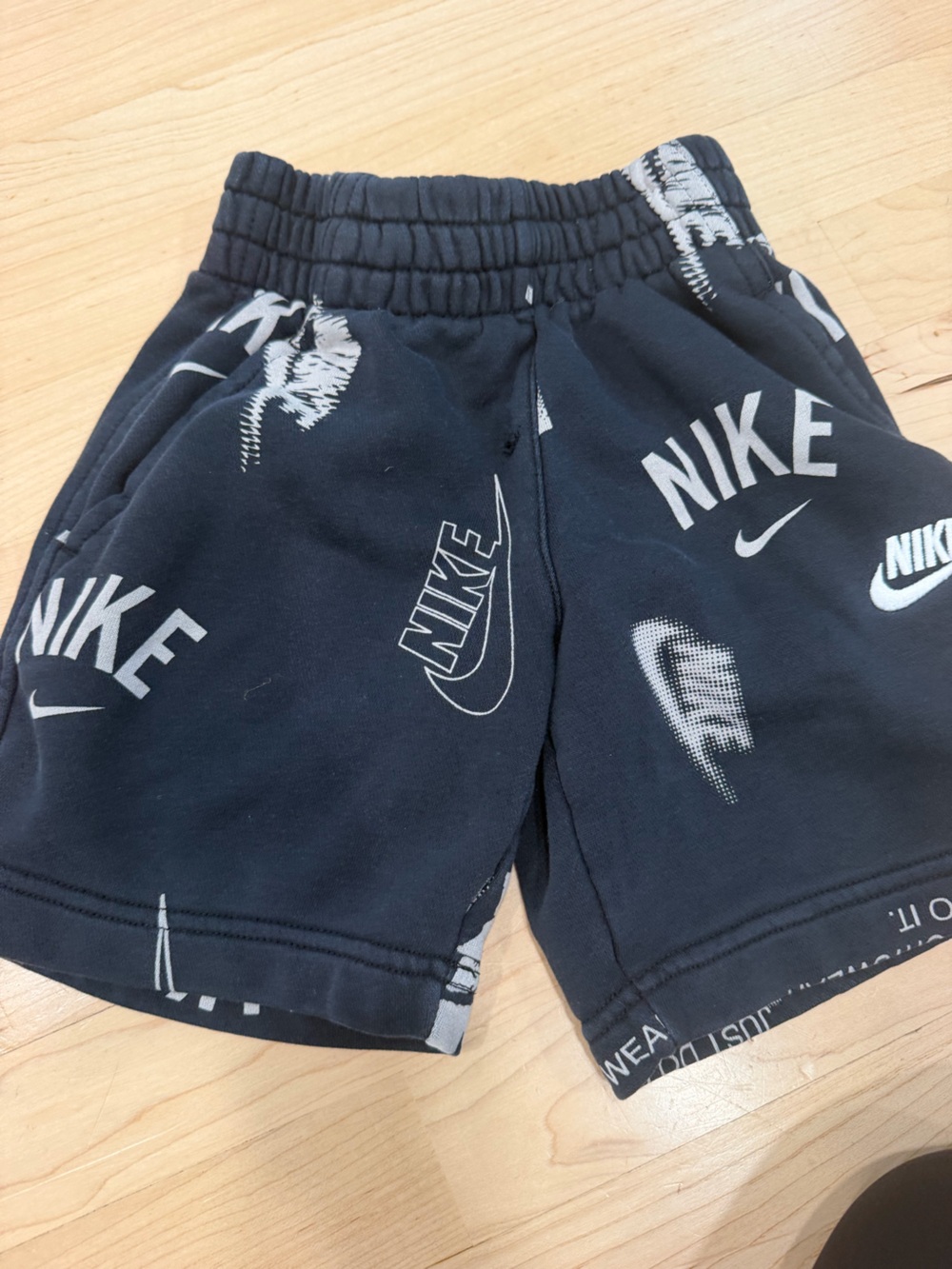 Nike Kids' Black Logo Print Sweatpants Shorts